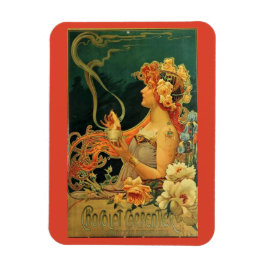 Jugendstil-heiße Schokoladenblütenwerbung Magnet