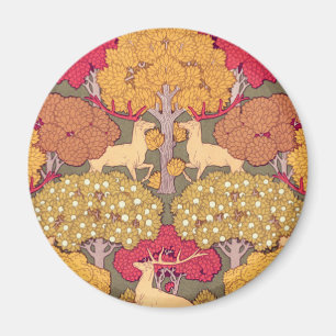 Jugendstil Herbstapfelhirsche fallen Verneuil Magnet