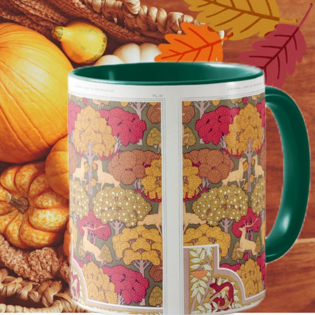 Jugendstil Herbstbaum und Hirschfall Verneuil Tasse (Von Creator hochgeladen)
