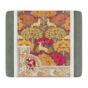 Jugendstil Herbstbäume und Hirsche Verneuil Fall Schneidebrett