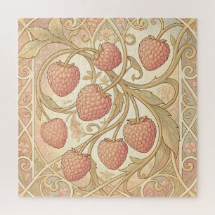 Jugendstil-Himbeer-Muster Puzzle