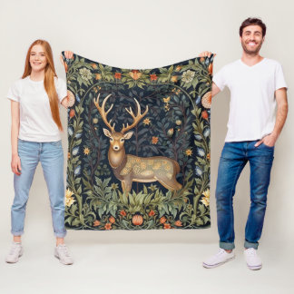 Jugendstil-Hirsch im Garten Fleecedecke