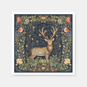Jugendstil-Hirsch im Garten Serviette
