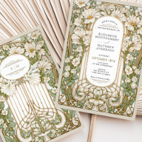 Jugendstil-Hochzeit Vintage-Blumenmuster Faux-Gold