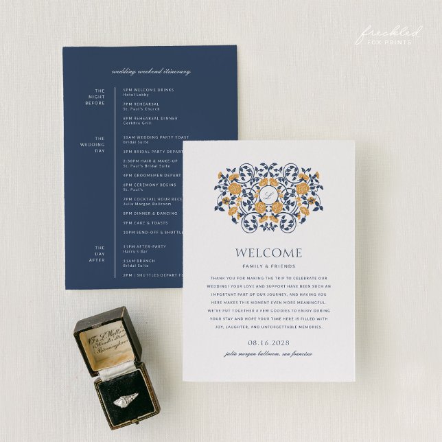 Jugendstil-Hochzeits-Empfang und Wochenend-Itinera Programm (Art Nouveau Wedding Welcome & Weekend Itinerary Program)