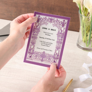 Jugendstil-Hochzeitseinladung Vintage verziert