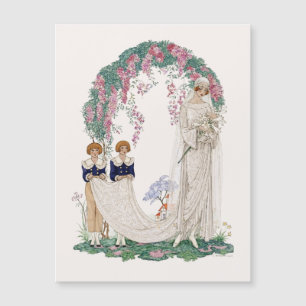 Jugendstil-Hochzeitsillustration – Vintage Braut Magnetkarte