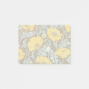 Jugendstil-Illustration Mohn Gelbe Blume Post-it Klebezettel