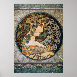 Jugendstil-Illustration von Alphonse Mucha Poster