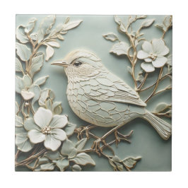Jugendstil-Imitate Relief Wren Bird Vintage Münze Fliese