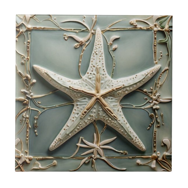 Jugendstil-Imitats Starfish Sea Star Fliese (Vorderseite)
