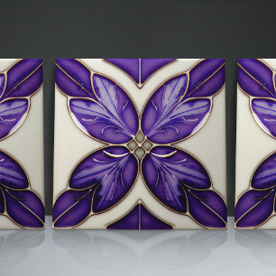 Jugendstil-inspirierte Lissabon Jacaranda-Blüte Fliese