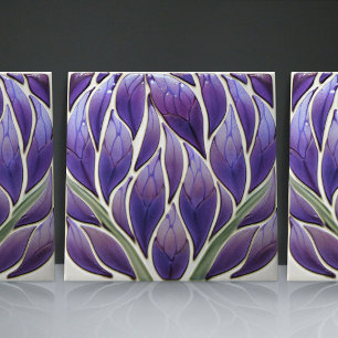 Jugendstil-inspirierte Lissabon Jacaranda-Blüte Fliese