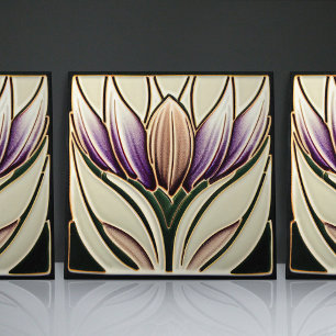 Jugendstil-inspirierte Lissabonner Jacaranda-Blüte Fliese