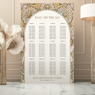 Jugendstil-inspirierter Hochzeitssitzplan Poster