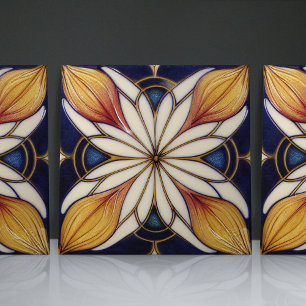 Jugendstil-inspirierter klassischer Blumen-Geometr Fliese