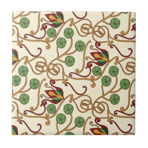 Jugendstil-inspiriertes florales Design Fliese