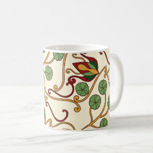 Jugendstil-inspiriertes florales Design Kaffeetasse
