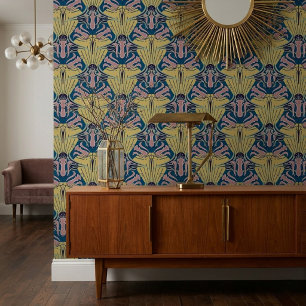 Jugendstil-inspiriertes modernes florales Muster B Tapete