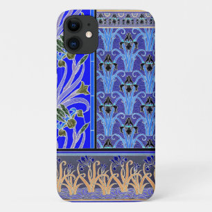 Jugendstil-Iris-Blume elegant verneuil blau Case-Mate iPhone Hülle