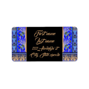 Jugendstil Iris Blume elegante Vintage Blume Adressaufkleber