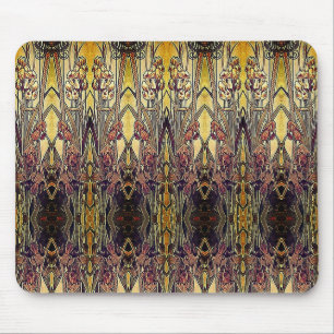 Jugendstil-Iris-Muster Gold Bronze rot elegant Mousepad