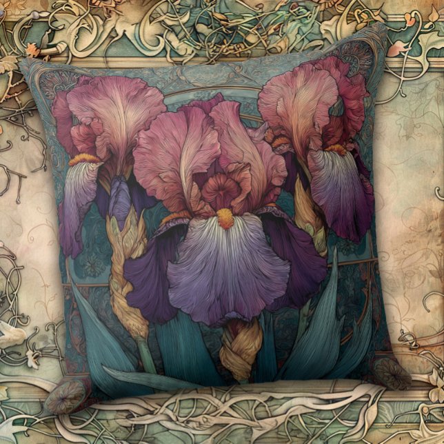 Jugendstil Iris Verzauberung Kissen (Von Creator hochgeladen)