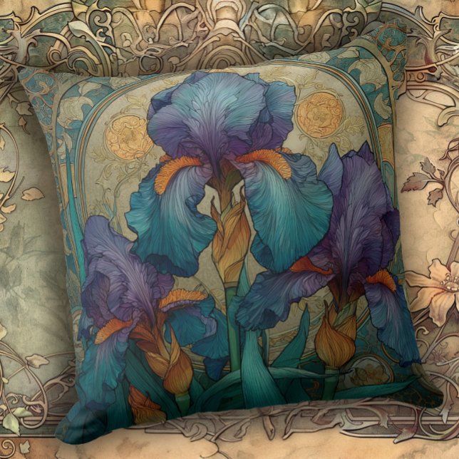 Jugendstil Iris Verzauberung Kissen (Von Creator hochgeladen)