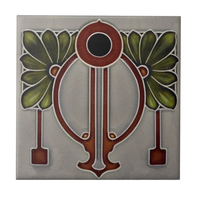 Jugendstil Jugendstil/Art-Déco Repro Grau+ Fliese (Vorderseite)