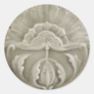 Jugendstil jugendstil Blume Fliesen Design braun Runder Aufkleber