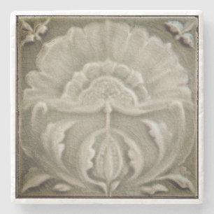 Jugendstil jugendstil Blume Fliesen Design braun Steinuntersetzer