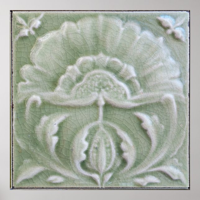 Jugendstil jugendstil Blume Kachel-Oberfläche Poster (Vorne)