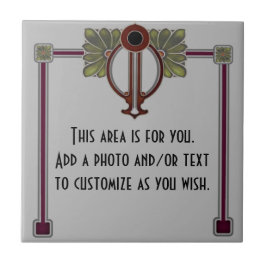 Jugendstil Jugendstil/Deko c1900 Repro Gray Burg Fliese