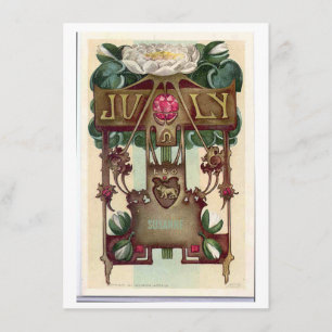 Jugendstil Juli Leo Zodiac Geburtstag Einladung