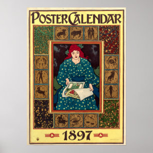 Jugendstil-Kalendercover 1897 von Louis Rhead Poster