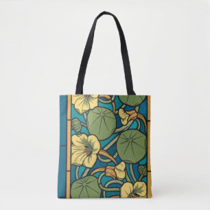 Jugendstil Kapuzinerkresse Blau Gold floral Verneu