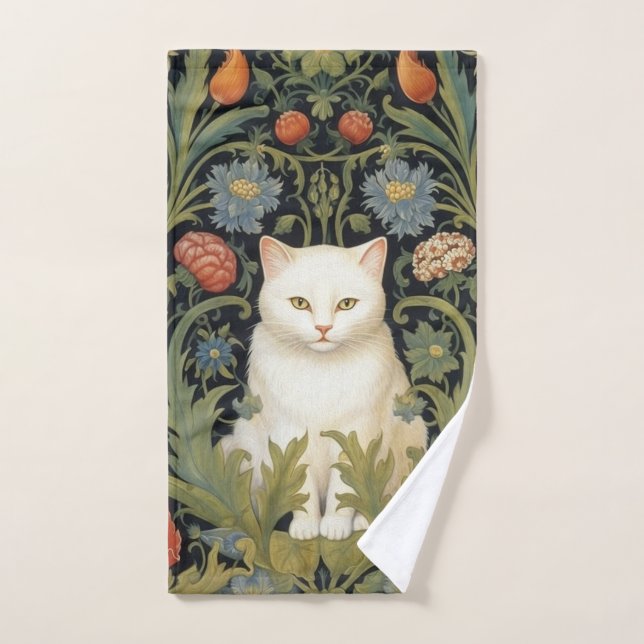 Jugendstil-Katze im Garten Handtuch (Handtuch)