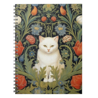 Jugendstil-Katze im Garten Notizblock