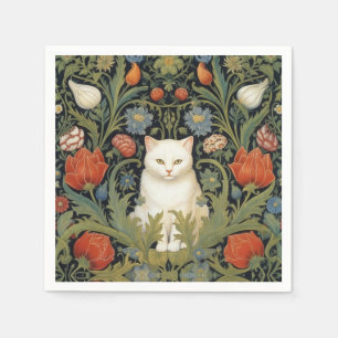 Jugendstil-Katze im Garten Serviette
