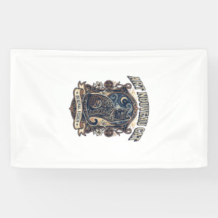 Jugendstil-Katze Katze Jugendstil Vintage-Vektor-K Banner