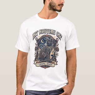 Jugendstil Katze Katze Jugendstil Vintage Vektor K T-Shirt