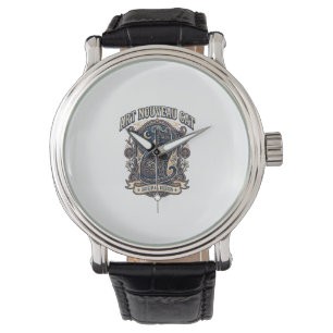 Jugendstil-Katze Katze Jugendstil Vintage-Vektorku Armbanduhr