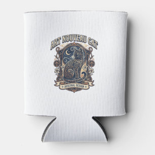 Jugendstil-Katze Katze Jugendstil Vintage-Vektorku Dosenkühler