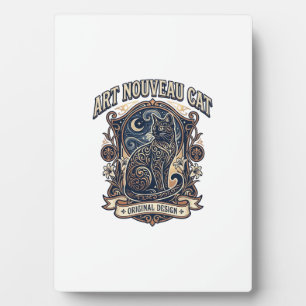 Jugendstil-Katze Katze Jugendstil Vintage-Vektorku Fotoplatte