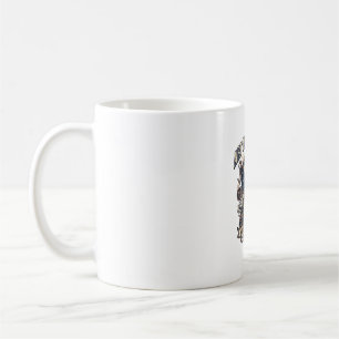 Jugendstil-Katze Katze Jugendstil Vintage-Vektorku Kaffeetasse