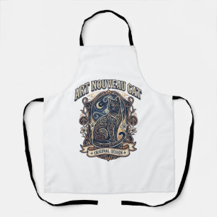 Jugendstil-Katze Katze Jugendstil Vintage-Vektorku Schürze
