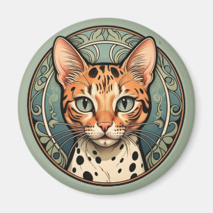 Jugendstil-Katze mit Flecken Magnet