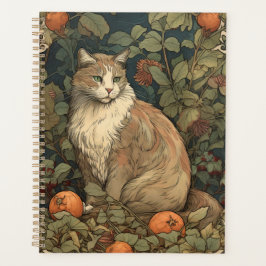 Jugendstil-Katze mit Pflanze Planer