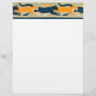 Jugendstil-Katzen und Blume Flyer