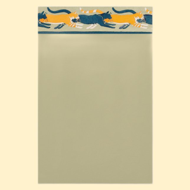 Jugendstil-Katzen und Blume-Stationierung Briefpapier (Von Creator hochgeladen)